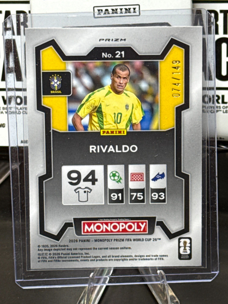 2026 Panini Prizm FIFA World Cup Card #21 Rivaldo – Brazil, Orange