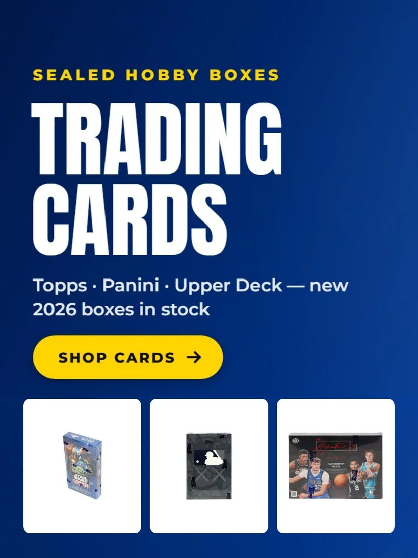 Trading Cards - sealed Topps, Panini and Upper Deck hobby boxes