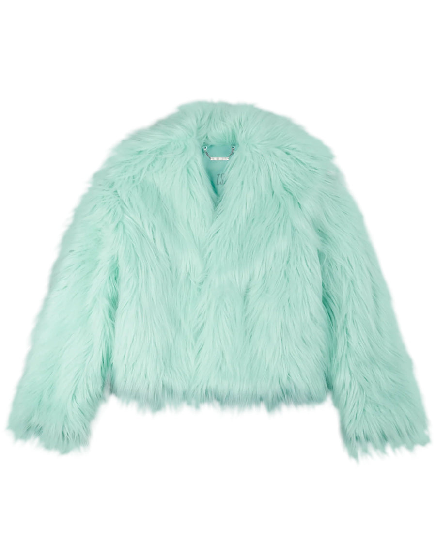 Taylor Swift the Life of a Showgirl Mint Faux Fur Coat (YS/YM)