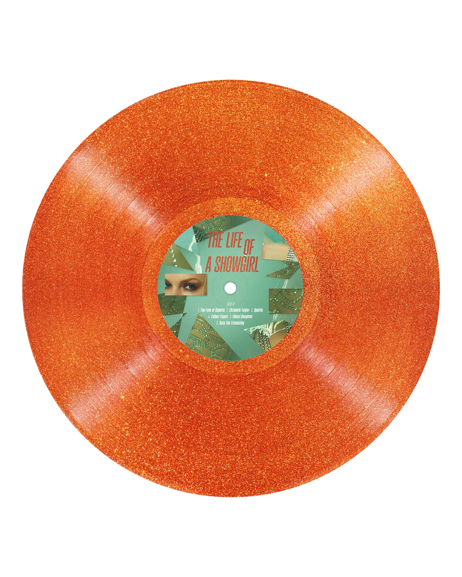 Taylor Swift The Life of a Showgirl: Sweat and Vanilla Perfume Portofino Orange Glitter Vinyl