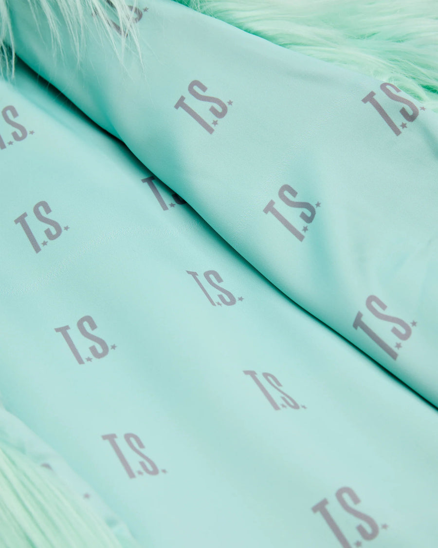 Taylor Swift the Life of a Showgirl Mint Faux Fur Coat (YS/YM)