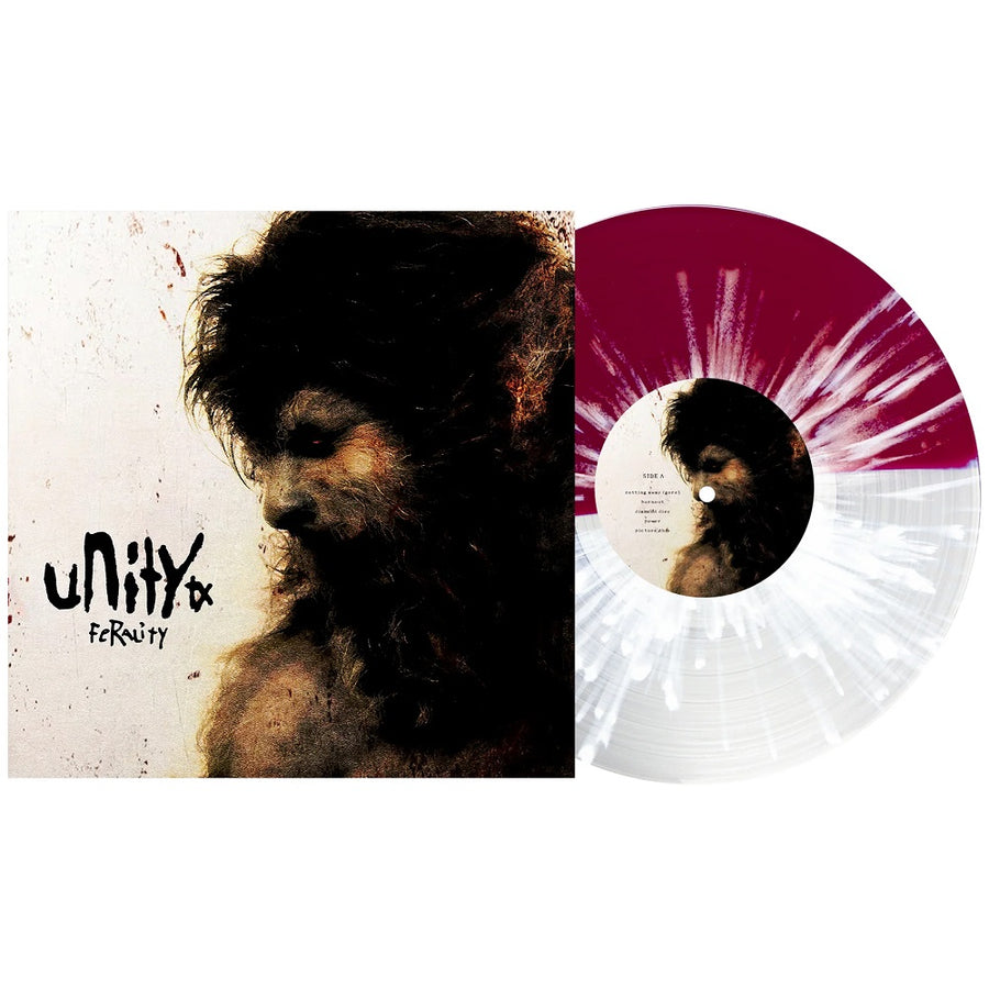 Unitytx - Ferality Exclusive Limited Edition Half Oxblood/Half Clear W/ Heavy White Splatter Colored Vinyl LP