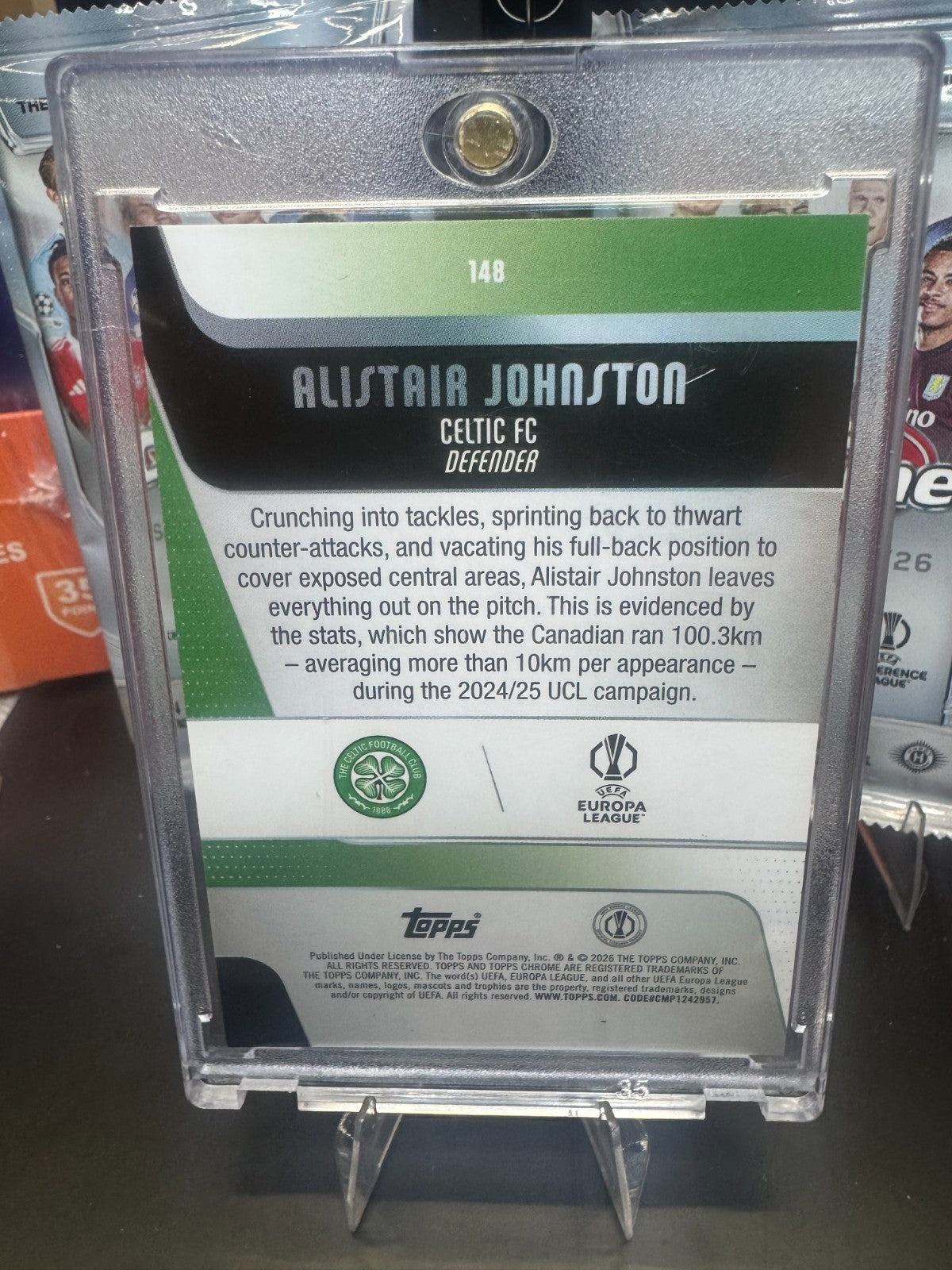 2026 Topps Chrome UEFA #148 Alistair Johnston Celtic FC, Black
