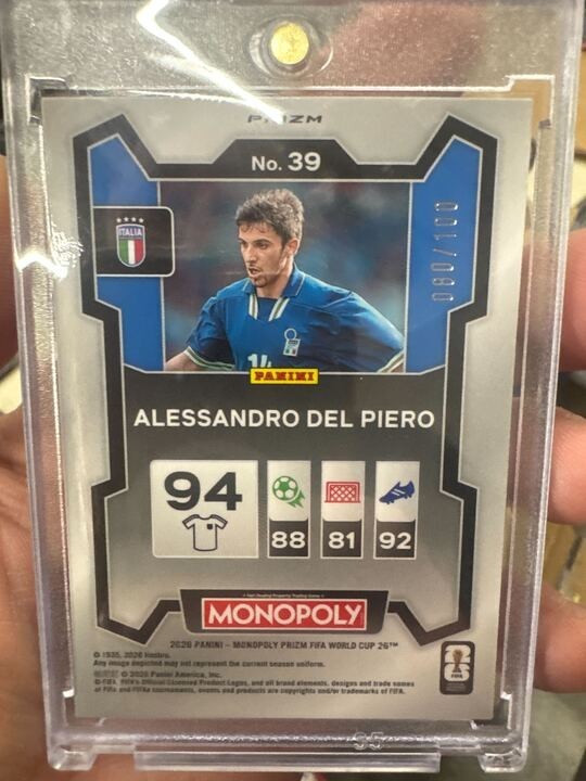 2026 Panini FIFA World Cup #39 Alessandro Del Piero - Italy, Red