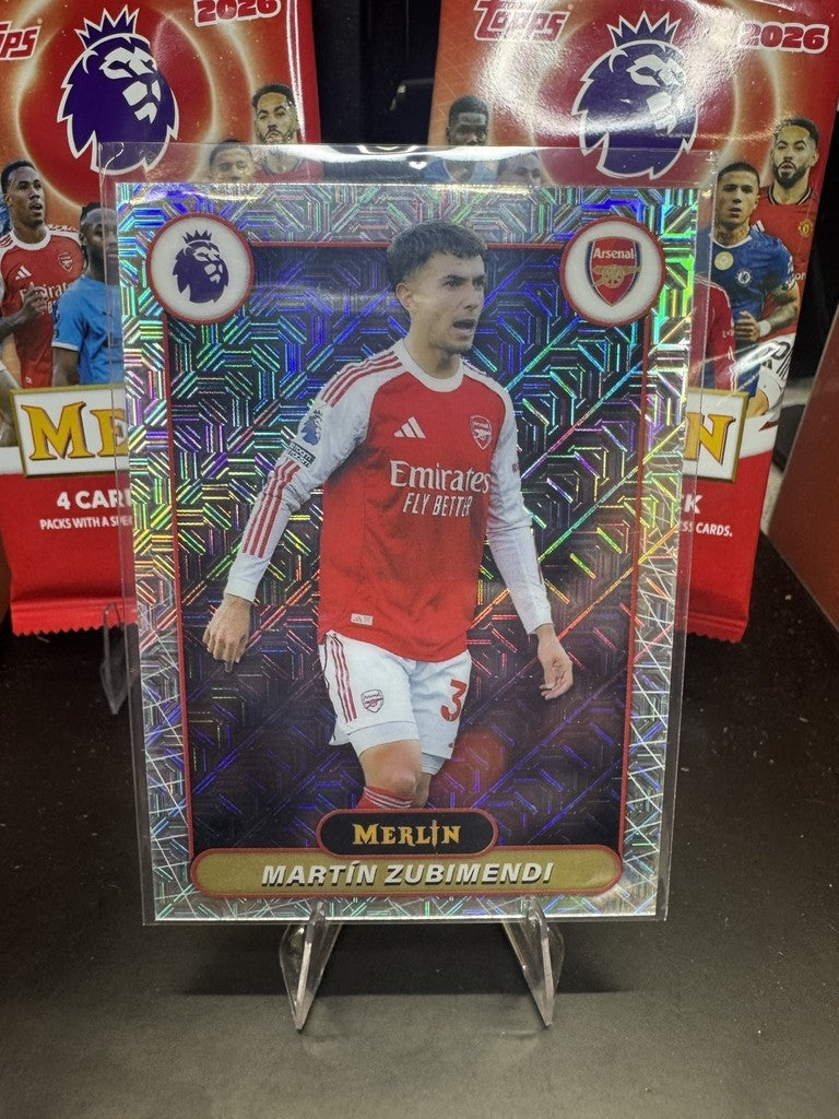 2026 Topps Merlin EPL #16 Martín Zubimendi, Arsenal Mojo Refractor