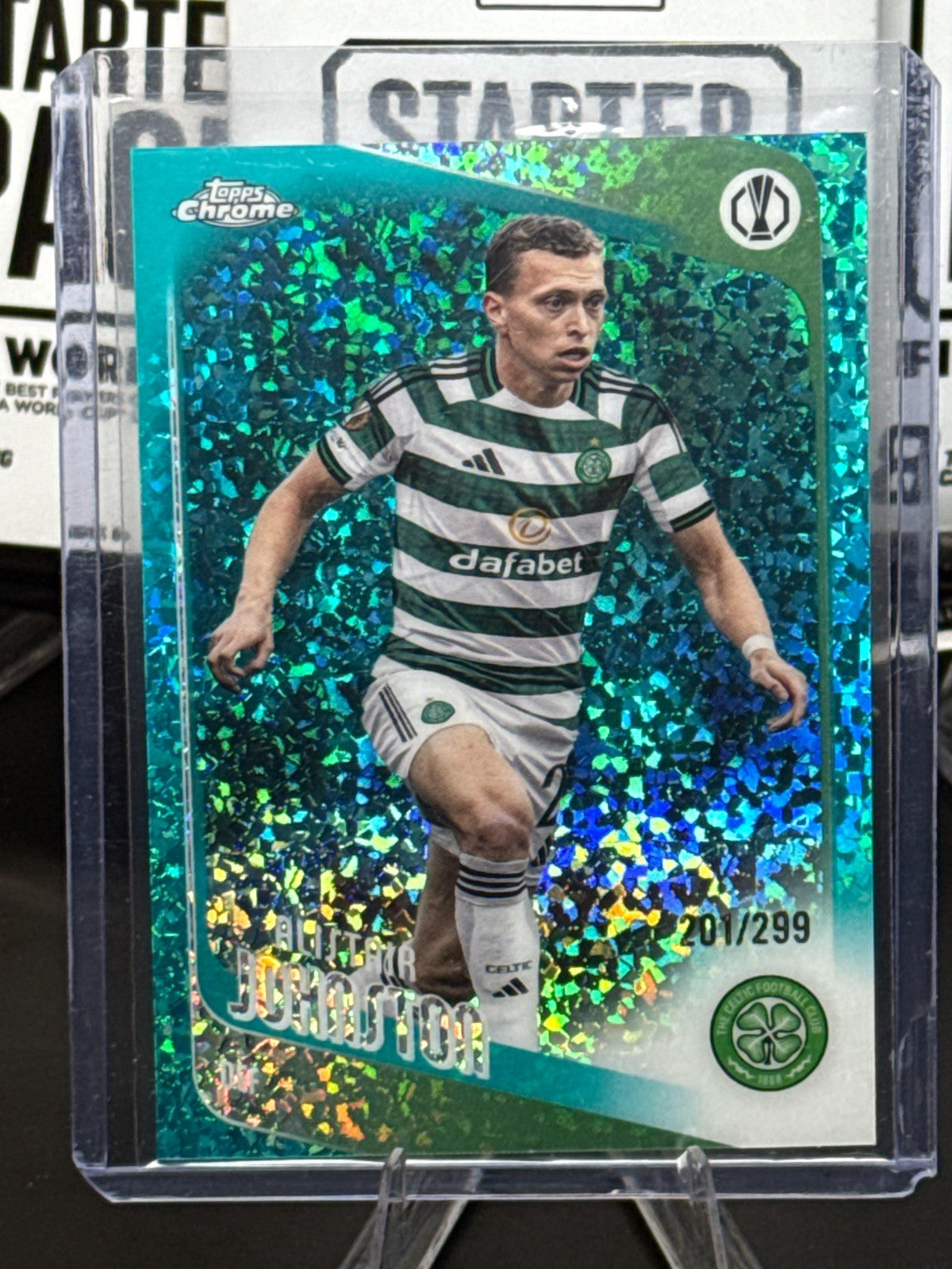 2026 Topps Chrome UEFA #148 Alistair Johnston Celtic FC, Aqua