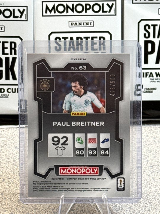 2026 Panini Prizm FIFA World Cup #63 Paul Breitner –Germany Gold