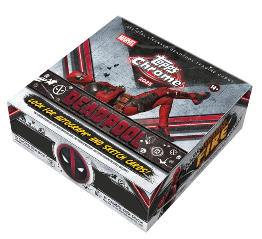 Topps 2025 Chrome Marvel Deadpool Hobby Box, Trading Cards, Look