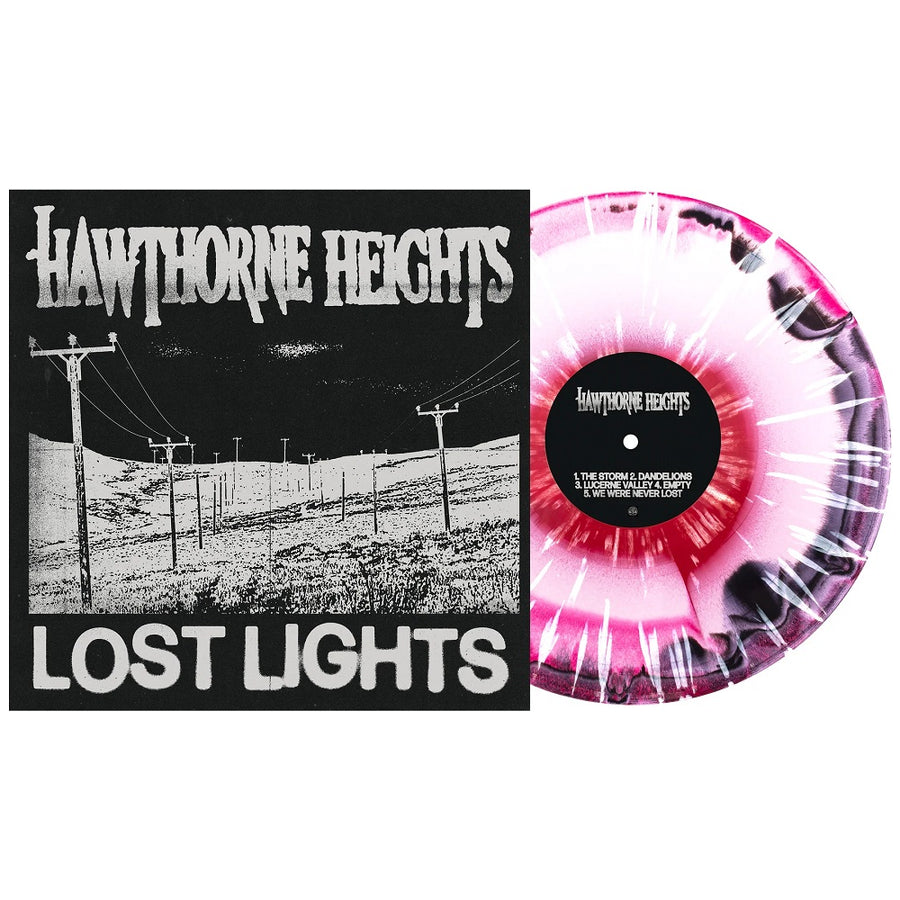 Hawthorne Heights - Lost Lights Exclusive Limited Edition Black, White & Hot Pink Aside/Bside W/ White Splatter Colored Vinyl LP