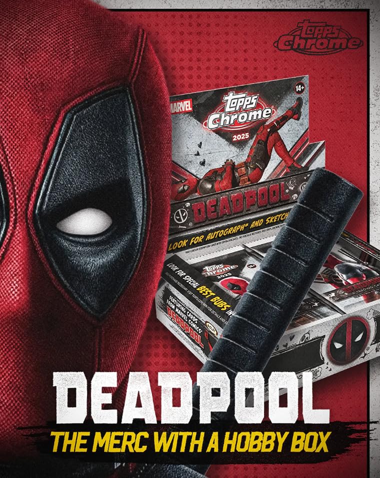 Topps 2025 Chrome Marvel Deadpool Hobby Box, Trading Cards, Look