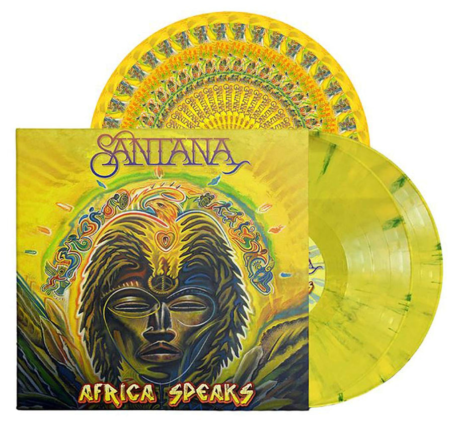 Santana - Africa Speaks Exclusive Limited Edition Yellow Marbled 2XLP Vinyl With Slipmat