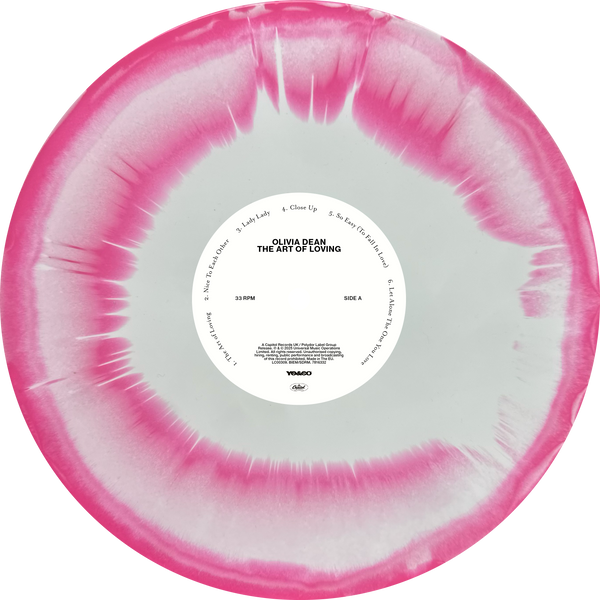 Olivia Dean the Art of Loving Exclusive Pink and White Swirl LP Hand Numbered
