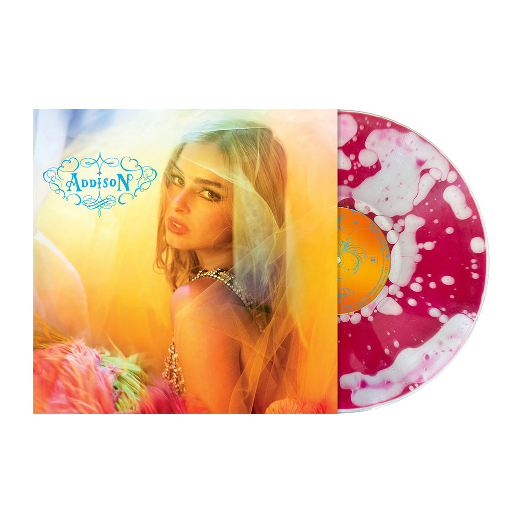 Addison Rae Addison Exclusive Pink Sparkle Liquid filled LP Vinyl ...