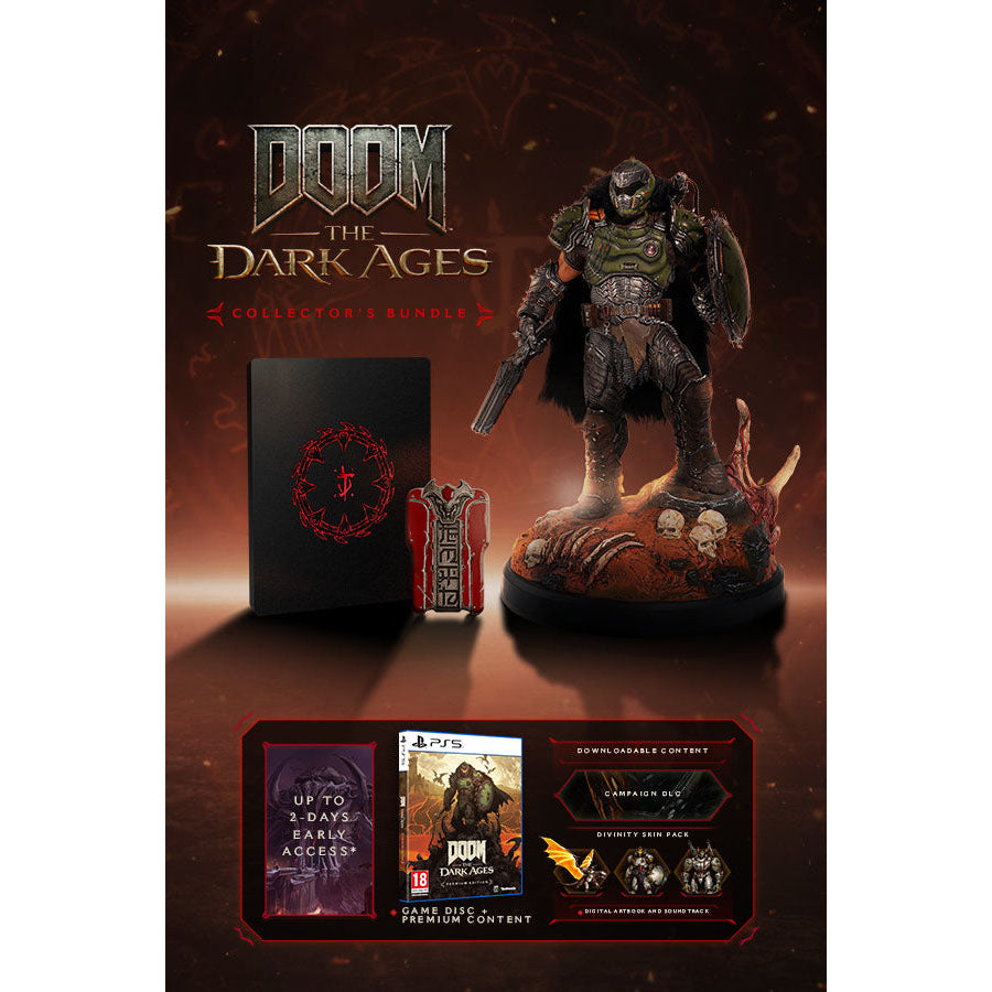 DOOM The Dark Ages Collector's Bundle, PS5 Game with Limited Edition Statue, Premium Content and Campaign DLC