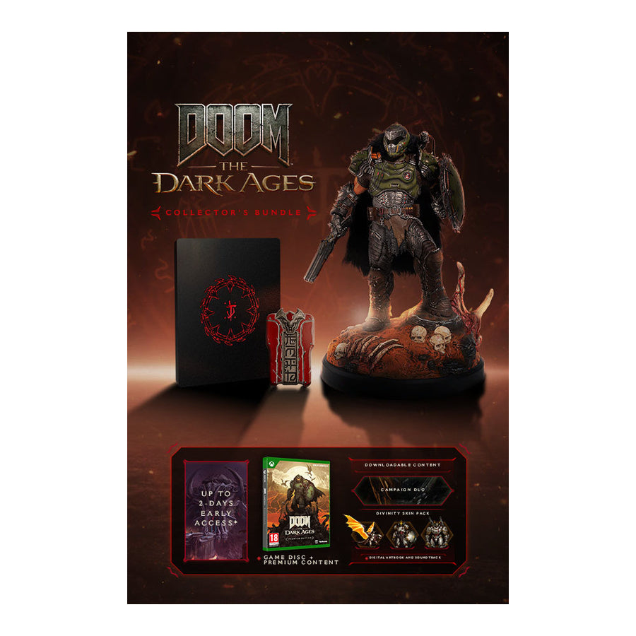 DOOM The Dark Ages Collector's Bundle, Xbox X Series Game with Limited Edition Statue, Premium Content and Campaign DLC