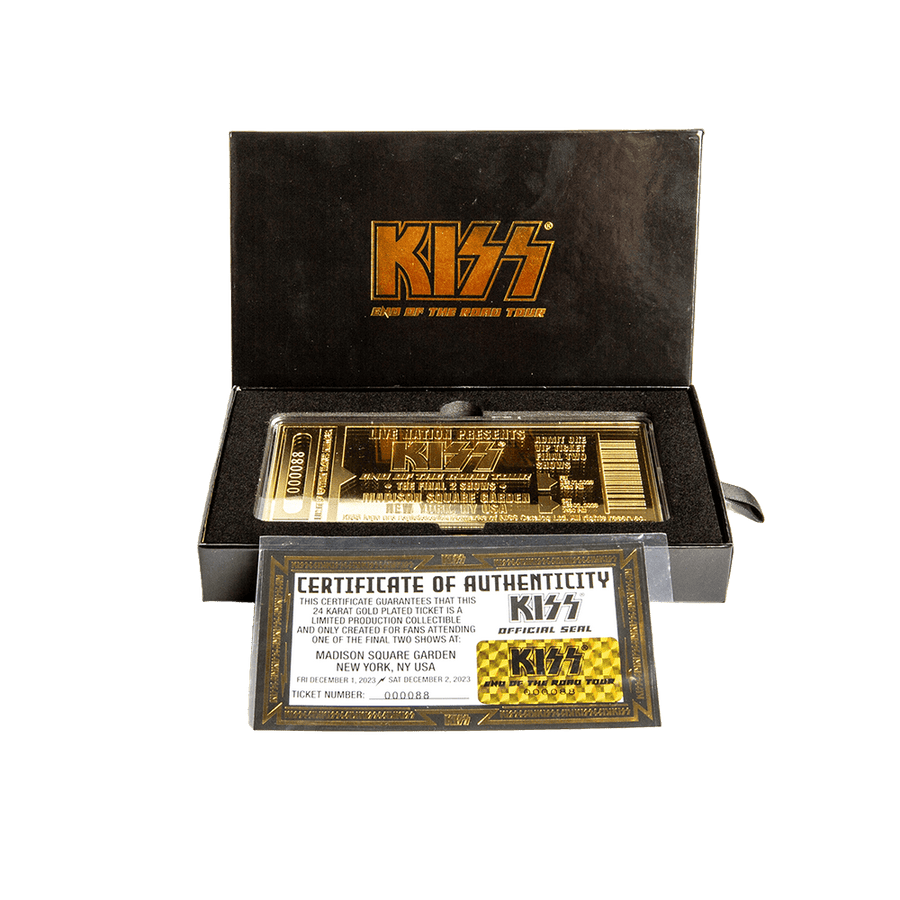 KISS Final Shows at Madison Square Garden 24 KARAT Gold Plated Ticket