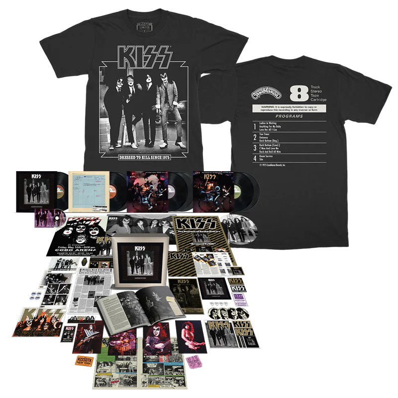 Kiss Dressed To Kill Super Deluxe 8LP + Blu-ray Audio + Dressed To Kill Since 1975 T-Shirt