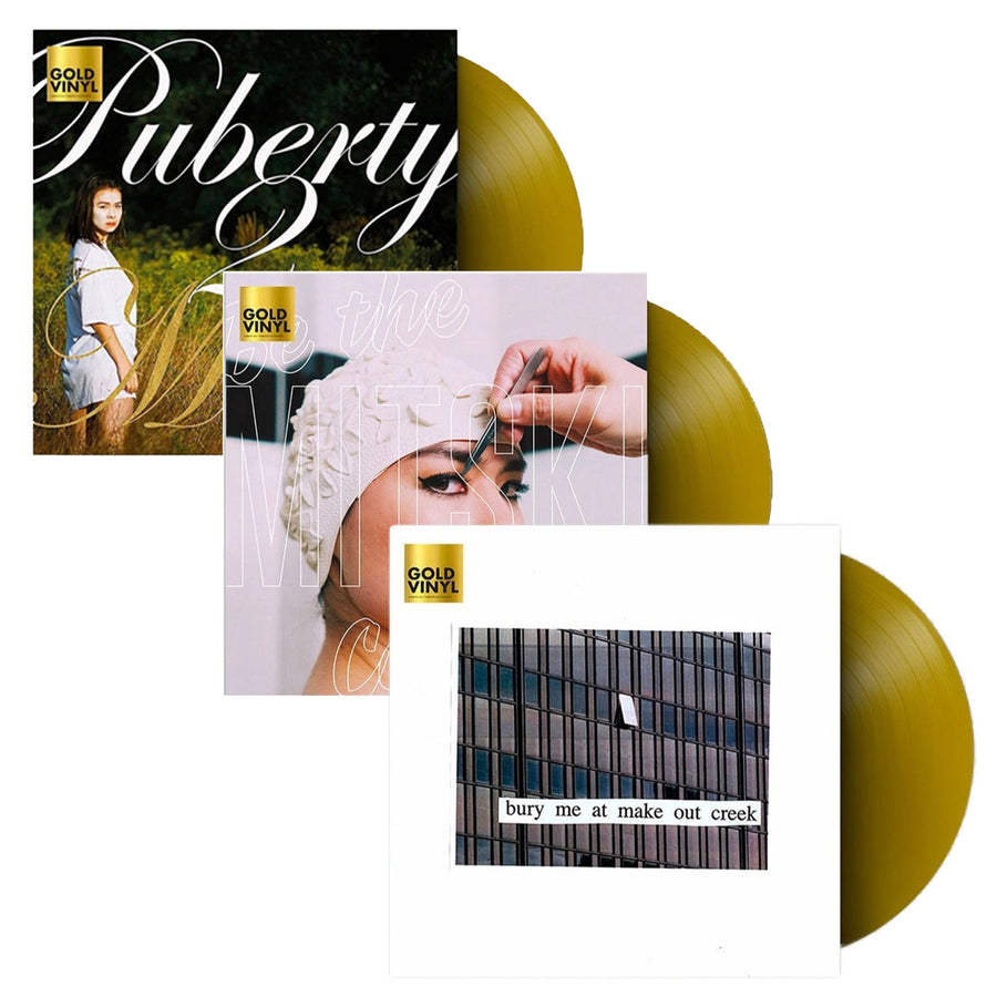 Mitski - Puberty 2, Be The Cowboy & Bury Me At Makeout Creek Exclusive Limited Edition Gold Color 3xLP Vinyl Bundle Pack