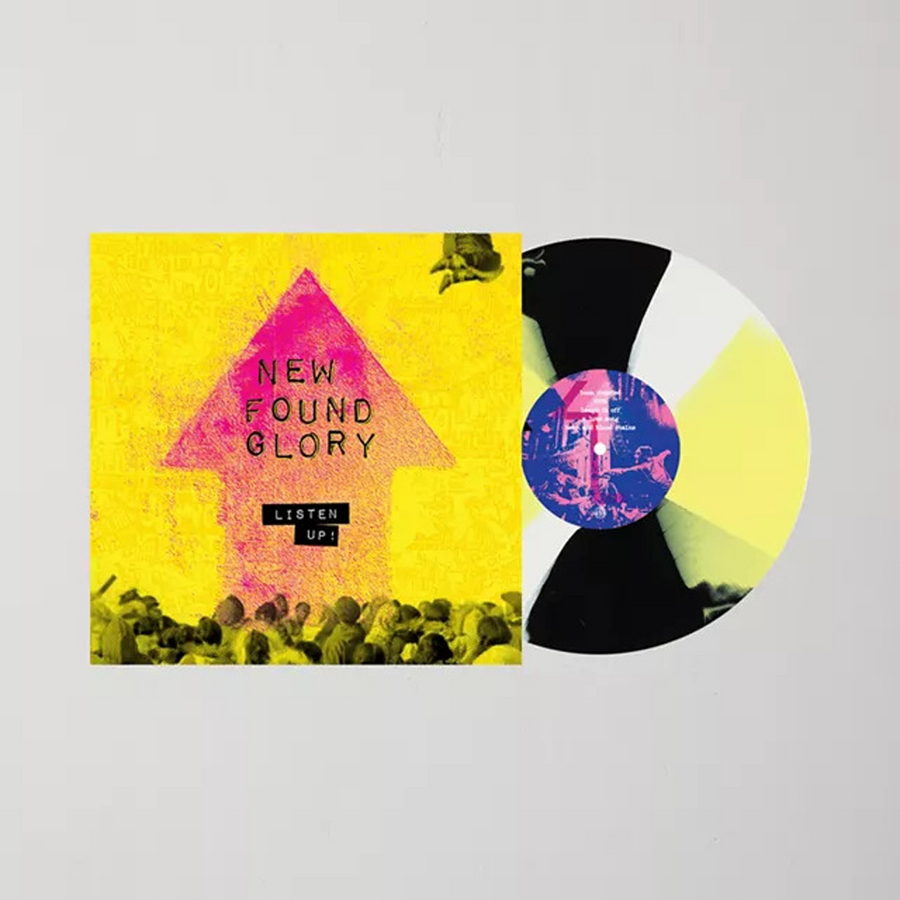New Found Glory - Listen Up! Exclusive Yellow w/ Black & White Twist Vinyl LP