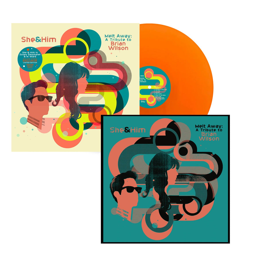 She & Him - Melt Away Exclusive Limited Edition 2nd Edition Screenprinted Version Translucent Orange Colored Vinyl LP