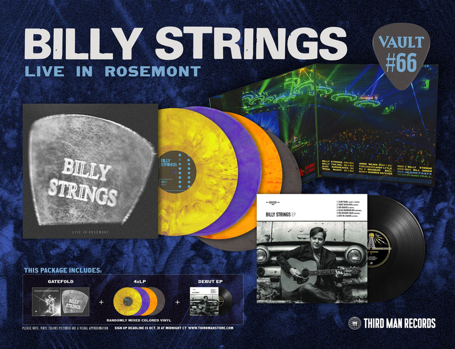 Vault Package #66 Billy Strings Live in Rosemont the Self-Titled Randomly Mixed Colored Vinyl 4LP W/ Black EP