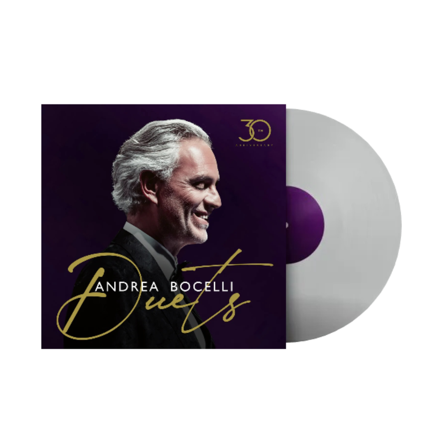 Andrea Bocelli Duets 30th Anniversary Exclusive Limited Crystal Clear Color Vinyl LP