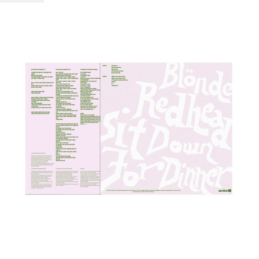 Blonde Redhead - Sit Down For Dinner Exclusive Strawberry Parfait Splatter Color Vinyl LP Limited Edition #500 Copies