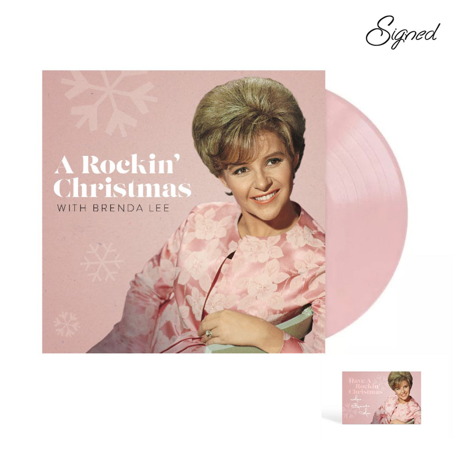 Brenda Lee - Rockin' Around The Christmas Tree Exclusive Powder Pink Color Vinyl LP with Signed Card