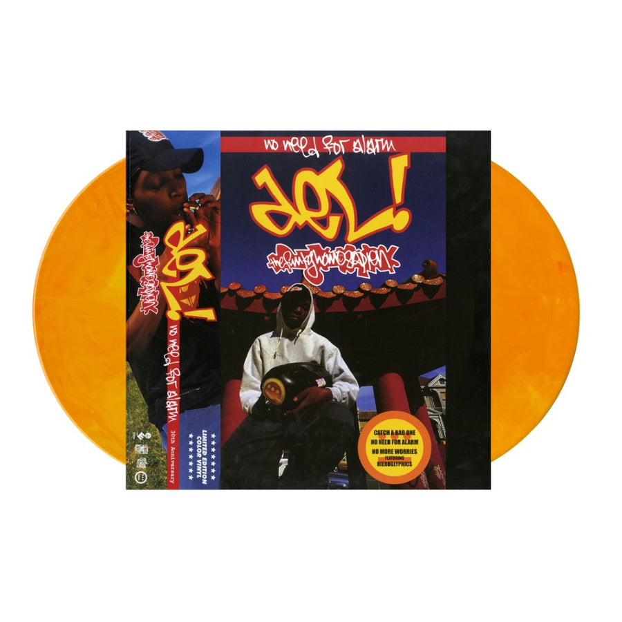 Del The Funky Homosapien - No Need For Alarm 30th Anniversary Exclusive Limited Yellow Highlighter/Tangerine Swirl Color Vinyl LP + OBI