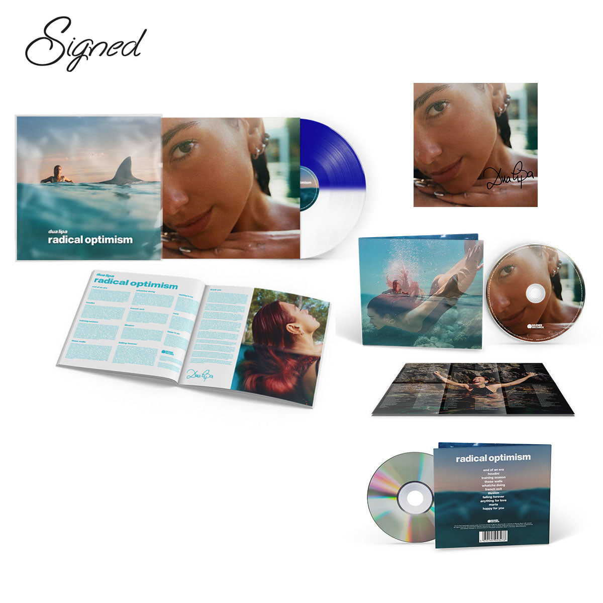 Dua Lipa Radical Optimism Exclusive Split Color LP & CD bundle