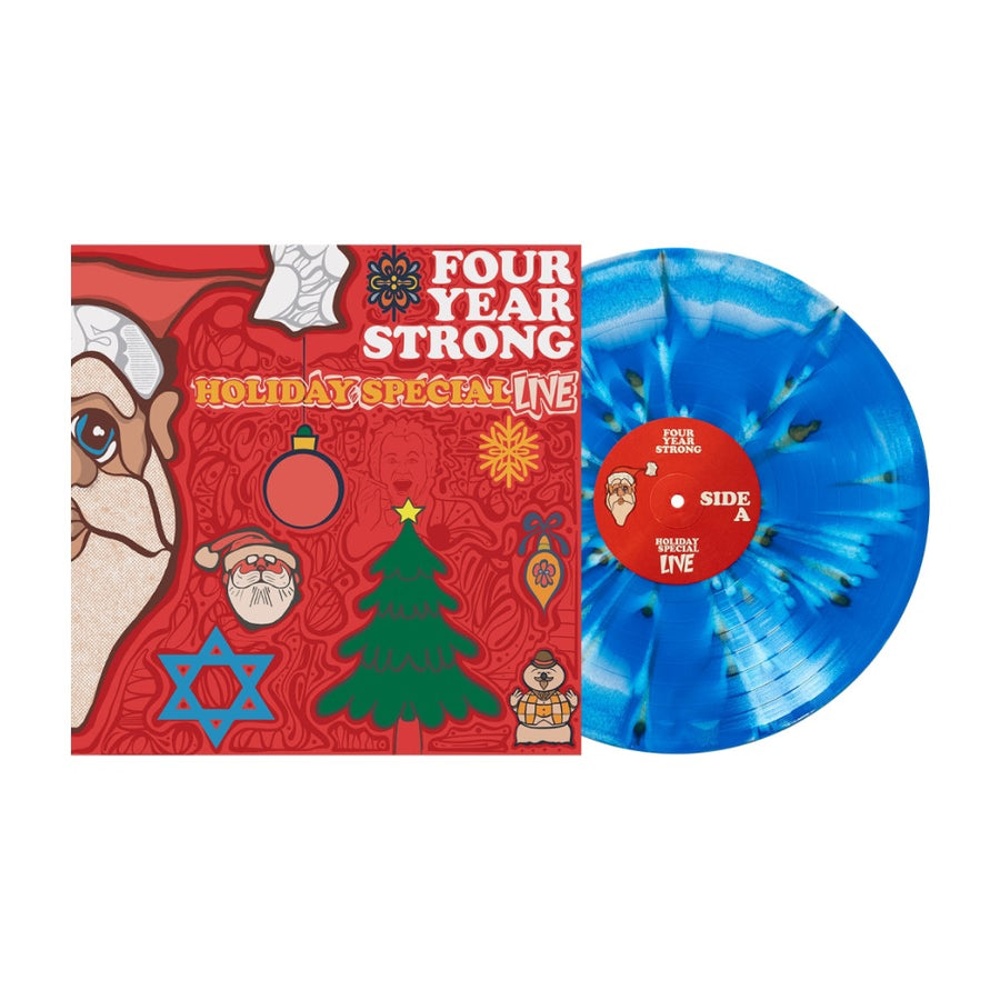 Four Year Strong - Holiday Special Live Exclusive Limited Blue & White Aside/Bside W/ White & Gold Splatter Color Vinyl LP