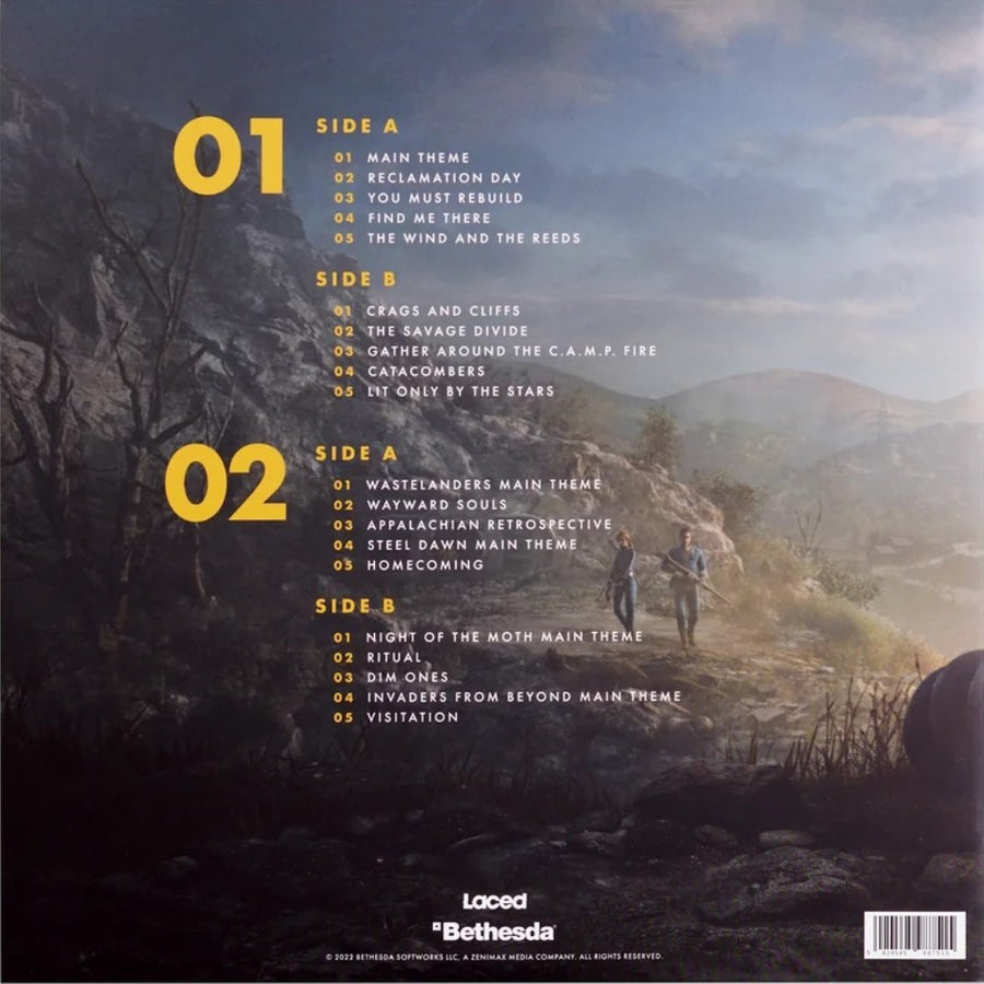 Inon Zur - Fallout 76 Original Soundtrack Exclusive Limited Edition Black/Transparent Yellow Colored Vinyl 2x LP Record
