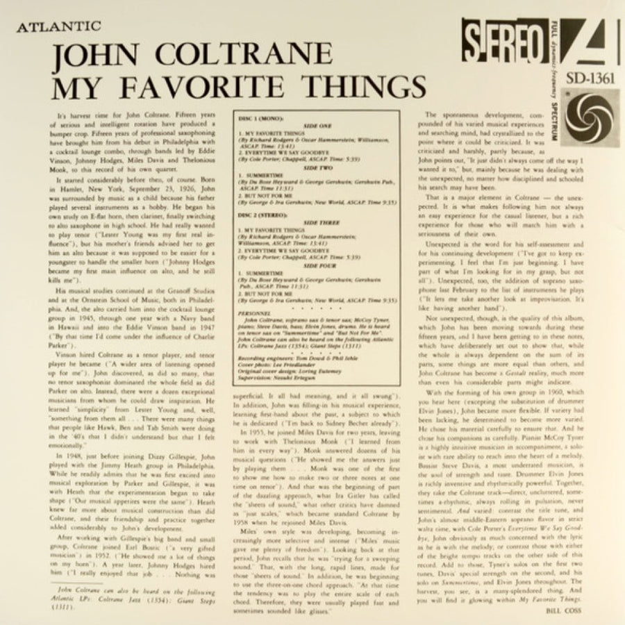 John Coltrane - My Favorite Things Exclusive Limited Black Color Vinyl 2x LP VG-NM