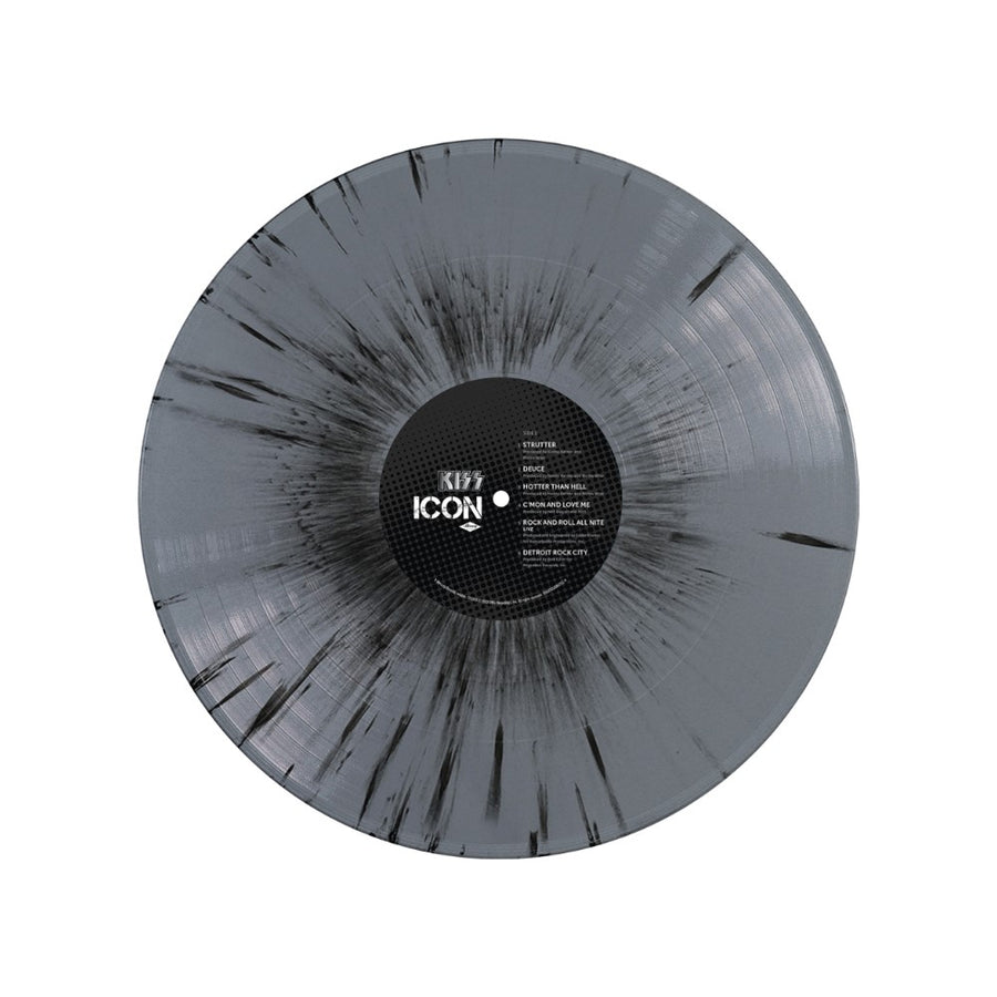 KISS - ICON - Rock Exclusive Limited Silver/Black Splatter Color Vinyl LP