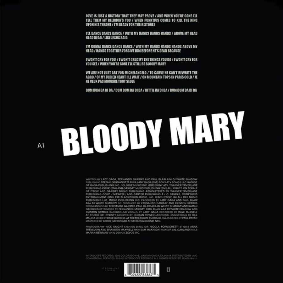 Lady Gaga - Bloody Mary Exclusive Limited Glow In The Dark Color Vinyl LP