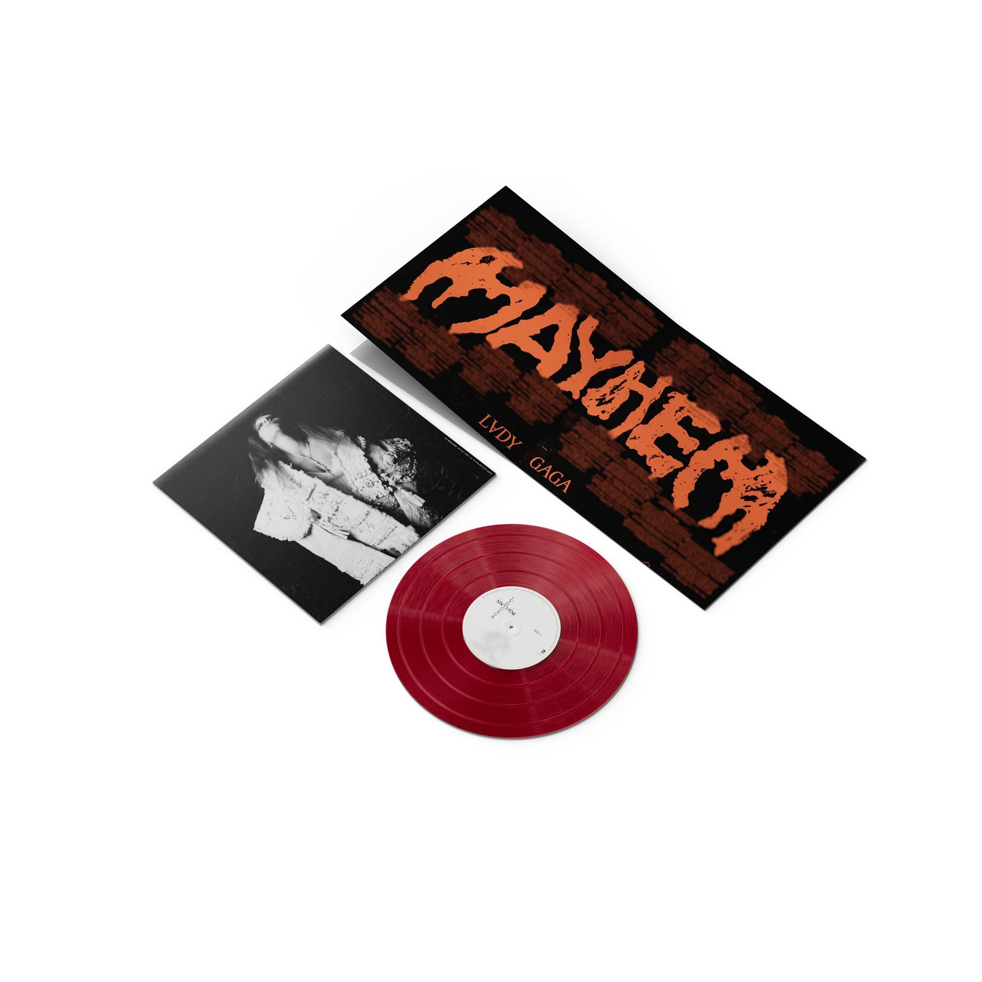 Lady Gaga Mayhem Translucent Ruby Red 2LP Vinyl Record Art cover