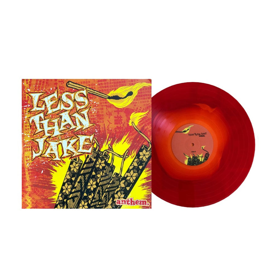 Less Than Jake Anthem Exclusive Limited Edition Red Firecracker/Fiery Orange Center Color Vinyl LP Record