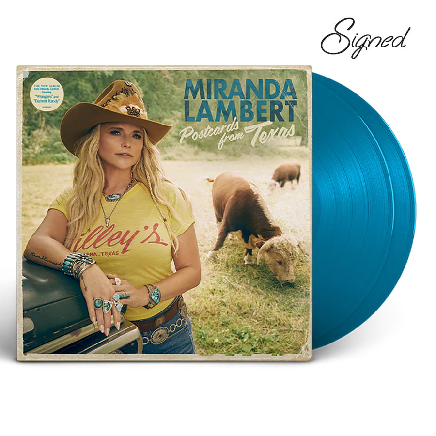 Miranda Lambert Postcards From Texas Exclusive Signed Sea Blue Color Vinyl 2LP