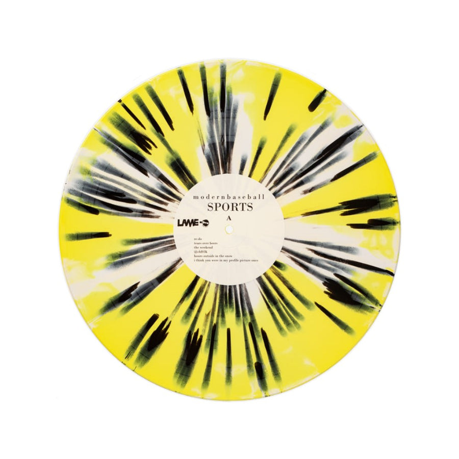 Modern Baseball - Sports Exclusive Limited Edition Yellow/White Pinwheel/Black Splatter Color Vinyl LP