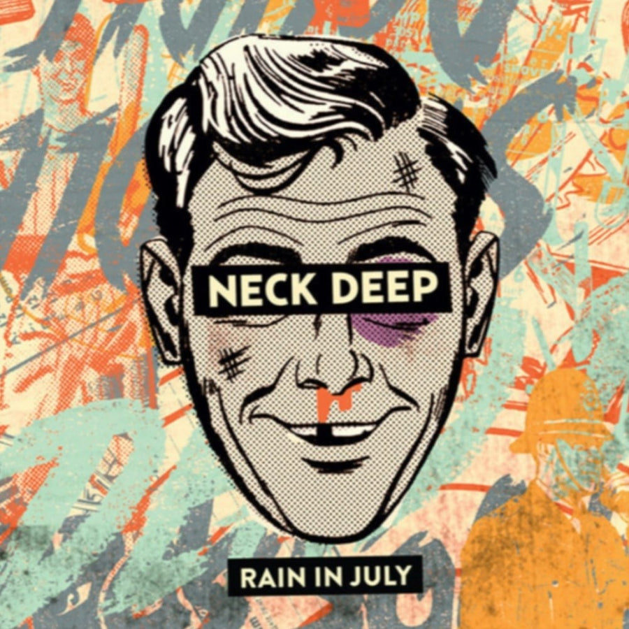 Neck Deep - Rain in July (10th Anniversary) Exclusive Limited Autographed Purple/Orange/Light Blue Twister Color Vinyl LP