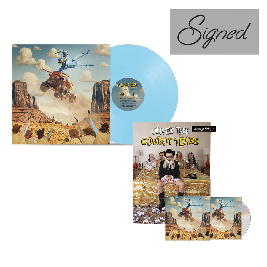 Oliver Tree - Cowboy Tears Exclusive Limited Edition Blue Color Vinyl and CD Bundle Signed