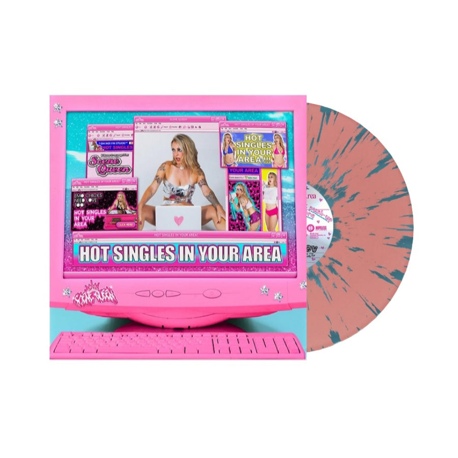 Scene Queen - Hot Singles In Your Area Exclusive Limited Pink Pushup/Blue Splatter Color Vinyl LP