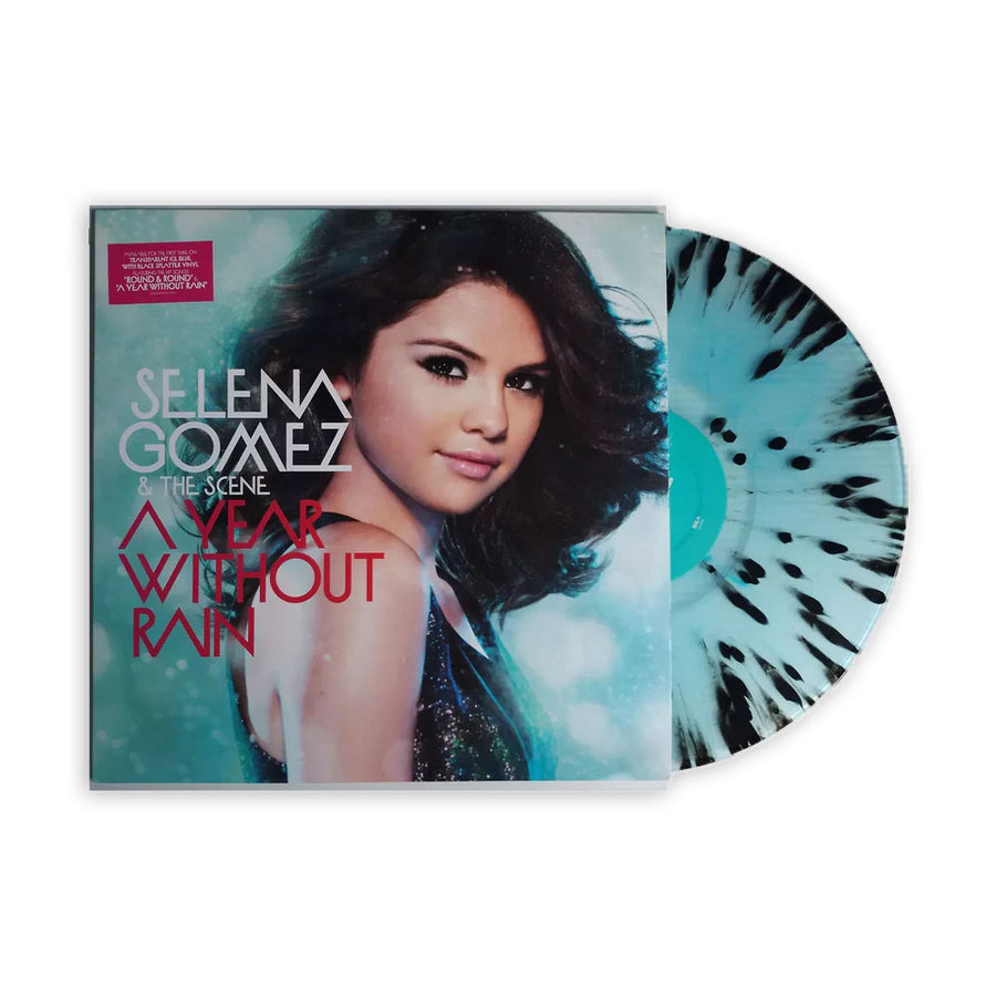 Selena Gomez & The Scene A Year Without Rain Exclusive Transparent Ice Blue/Black Splatter Vinyl