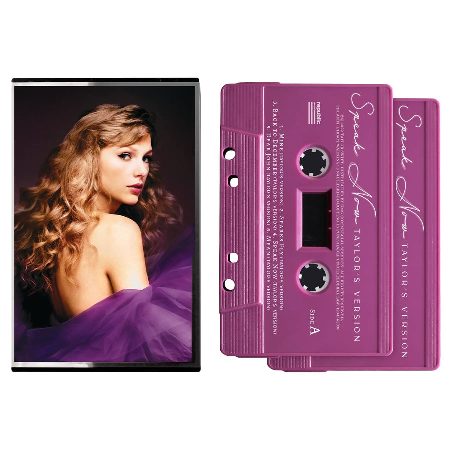 Taylor Swift Speak Now (Taylors Version) Violet Marbled 3x LP Colored Vinyl And Purple Colored 2x Cassette Bundle
