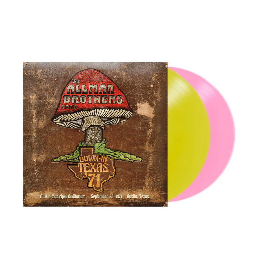 The Allman Brothers Band Down in Texas 71 Exclusive Limited Yellow/Rose Pink Color Vinyl 2x LP