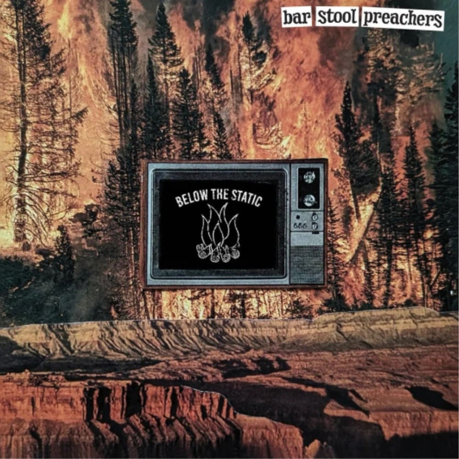 The Bar Stool Preachers - Below The Static Exclusive Limited Edition Half Bone/Half Electric Blue Glitter Color Vinyl LP