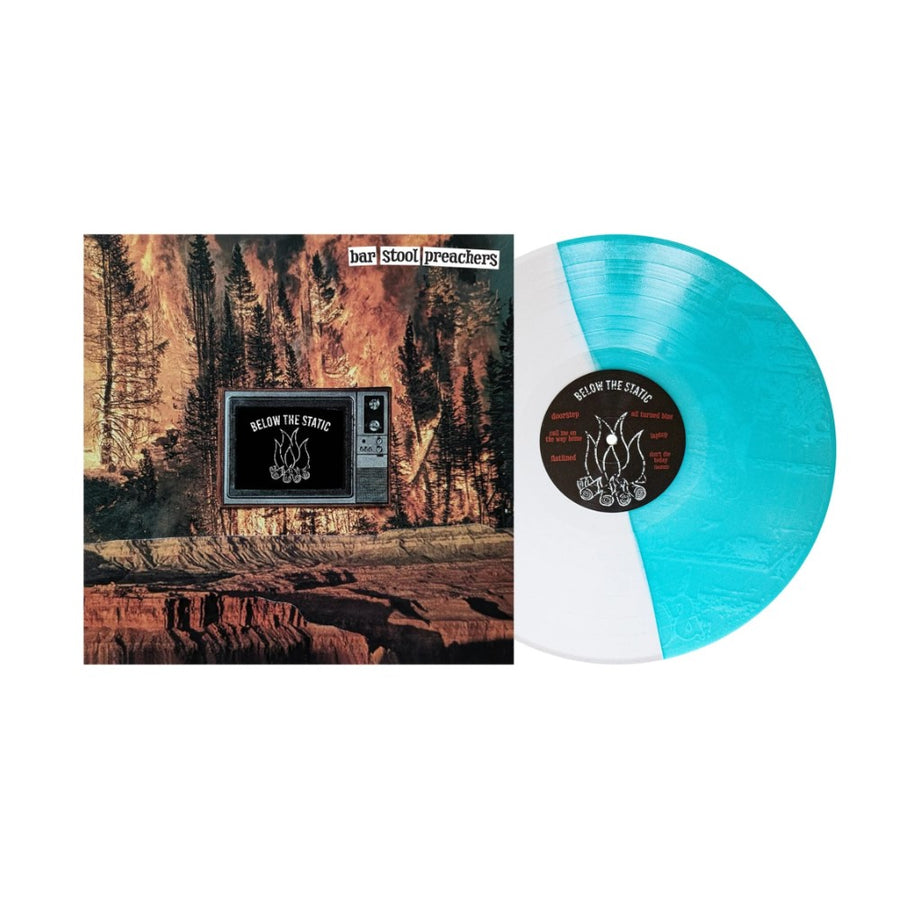 The Bar Stool Preachers - Below The Static Exclusive Limited Edition Half Bone/Half Electric Blue Glitter Color Vinyl LP