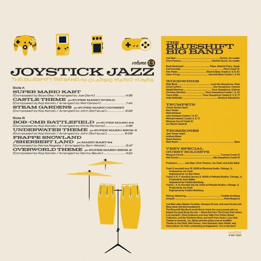 The Blueshift Big Band - Joystick Jazz: The Blueshift Big Band Plays Classic Mario Tunes Vol. 3 Exclusive Limited Black Color Vinyl LP