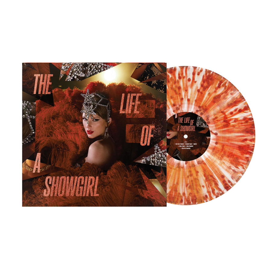 Taylor Swift The Life of a Showgirl: The Tiny Bubbles in Champagne Edition Red Lipstick & Lace Transparent Vinyl LP Record