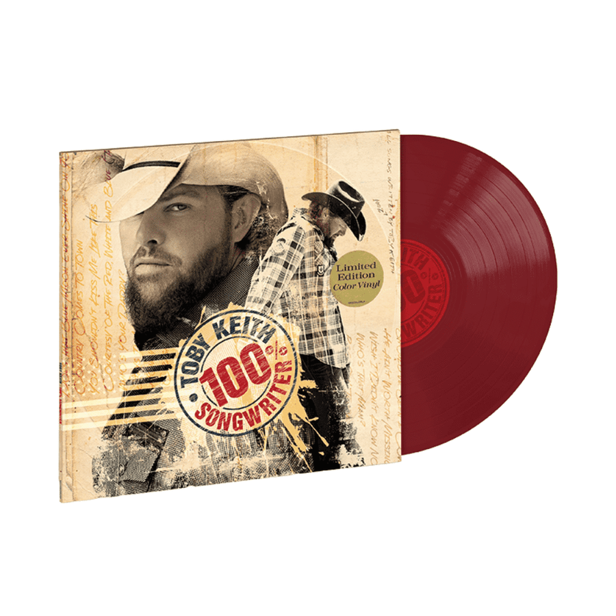 Toby Keith - 100% Songwriter Exclusive Limited Red Color Vinyl LP